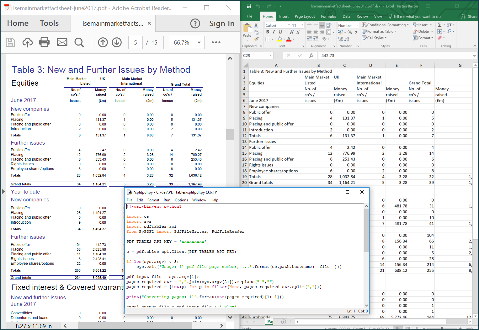 An example of a PDF to Excel conversion in Python