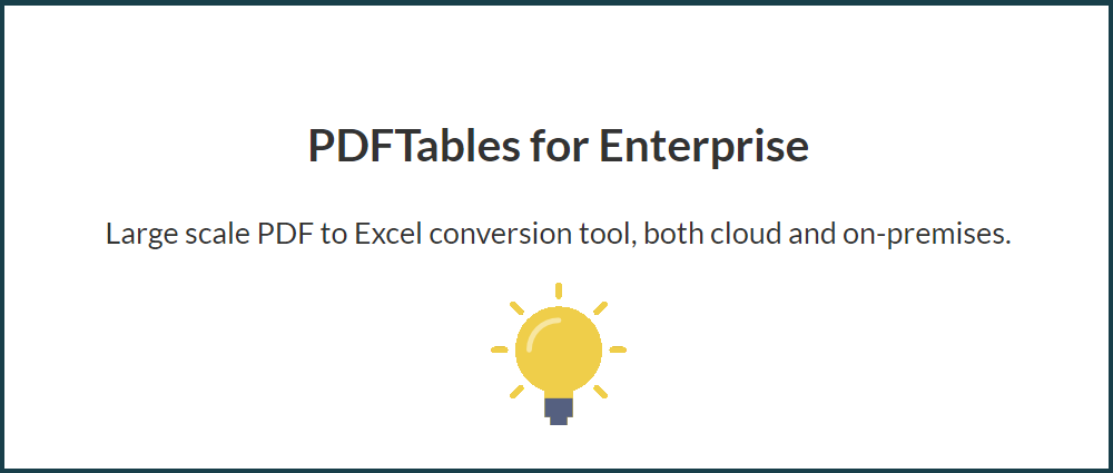 PDFTables release a more flexible Enterprise solution